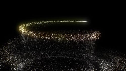 Golden Particle Trail Spiral Reveal