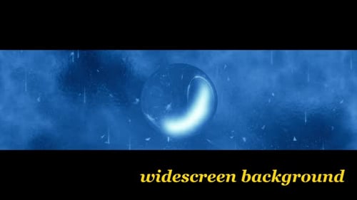 Abstract Blue Glowing Sphere and Particle Motion Background