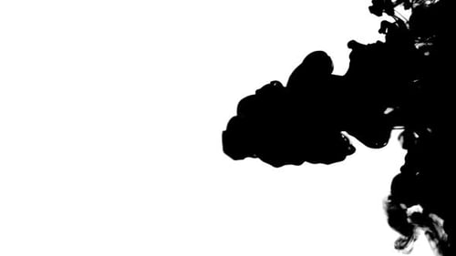 Abstract Ink Cloud Emerging Against White Background