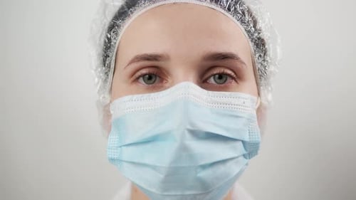 Close-Up of Healthcare Worker in Mask