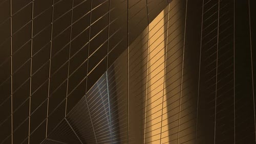 Abstract Metallic Gold Geometric Panels Shifting Light Background