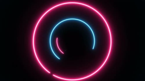 Glowing neon abstract light circle background