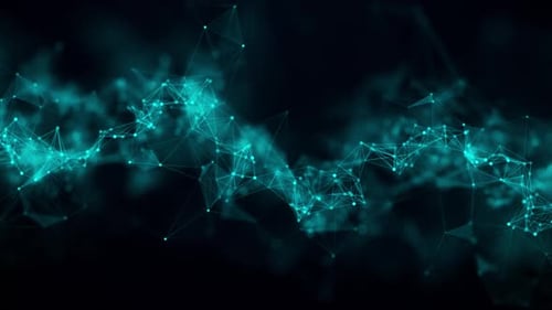 Blue Wave Plexus Triangular Background Loop