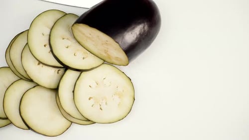 Sliced Eggplant Vegetable on Board