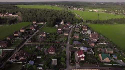 Flying Over Countryside in Russia