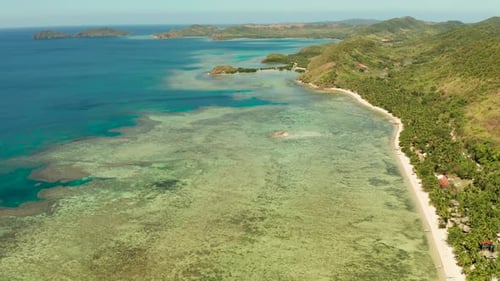 Tropical Island with Blue Lagoon