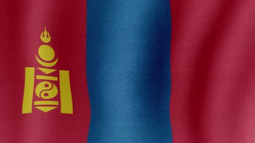 Realistic Waving Flag of Mongolia Animation