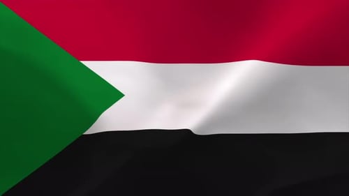 Sudan National Flag Waving Seamless Loop