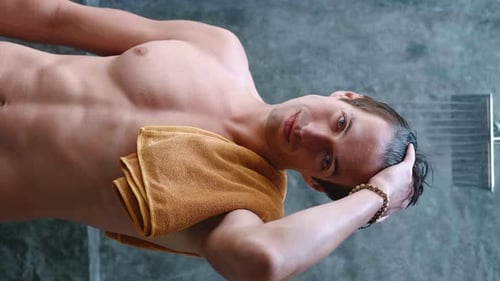 Fit Man Takes a Shower