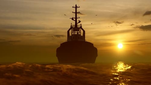 Great Fishing Boat and Sunset View