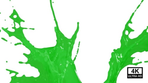 Green Paint Drops Splash V4