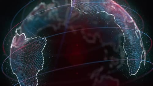 Futuristic Digital Earth Globe Rotation Background Animation