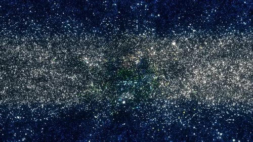 Sparkling Glitter Particles Moving Dark Blue Background