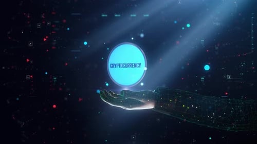 Digital Tech Hand Présentation Crypto-monnaie