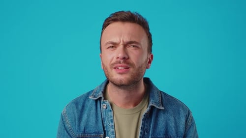 Man Displaying Varied Facial Expressions Close Up