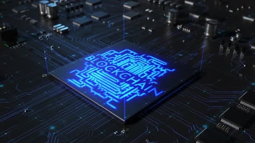 dynamische 3D-Blockchain-Animation.