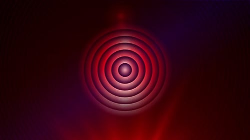 Digitaler roter Color Equalizer Audio Waves Nahtloses Muster Kreis Hintergrund