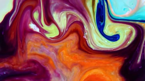 Abstract Paint Swirls and Dynamic Color Mixing