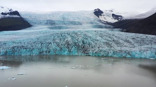 Iceland. Aerial View on The Glacier. Landscape in The Iceland at The Day Time.