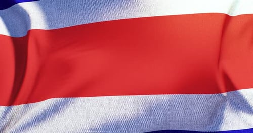 Costa Rica Flag Waving with Realistic Fabric Texture