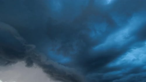 Time Lapse of Ominous Storm Clouds in Sky