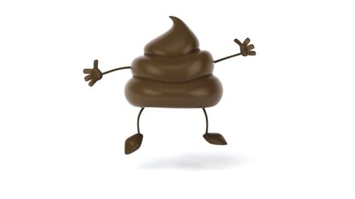 Animated 3D Poop Emoji Character Bouncing Loop
