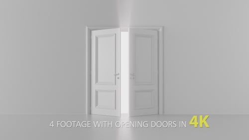 Minimalist White Opening Doors Reveal Transition Pack