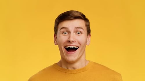 Man Expressing Excitement and Surprise