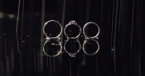 Wedding Rings Under Rain