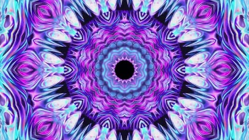 Abstract Neon Fluid Kaleidoscope Pattern Loop Background