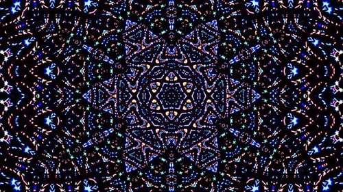 Abstract Glittering Kaleidoscope Motion Background Animation
