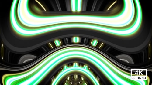 Abstract Neon Tunnel Loop with Moving Glowing Geometric Lines