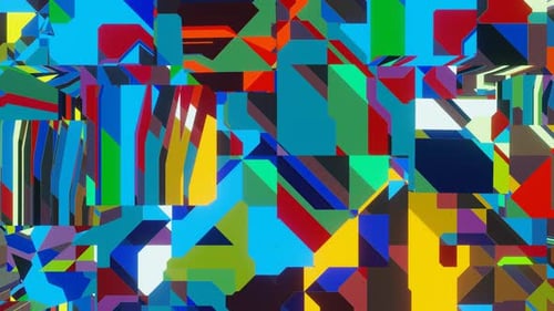 Dynamic Abstract Geometric Color Block Motion Loop