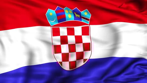 Seamlessly Waving Flag of Croatia Motion Graphic