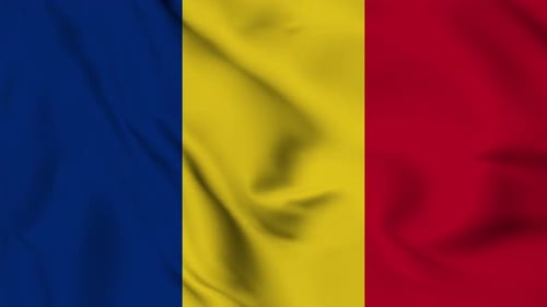 Realistic Waving Romania Flag Seamless Loop