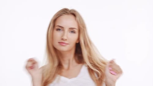 Woman Posing With Hand and Face Gestures