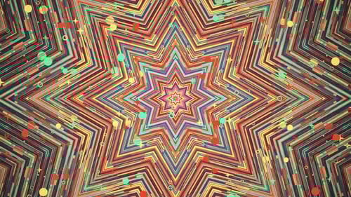 Vibrant Geometric Star Kaleidoscope Loop Background