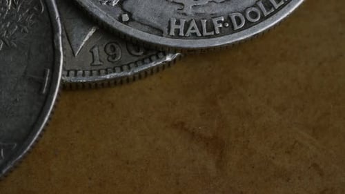 Vidéothèque tournées de pièces de monnaie américaines anciennes