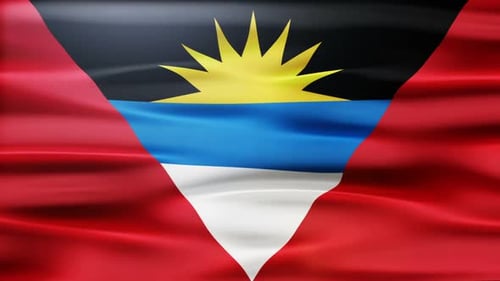 Antigua and Barbuda Flag Seamless Waving Loop