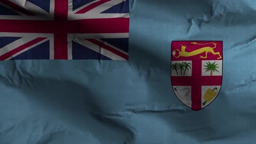 Realistic Waving Flag of Fiji Animation