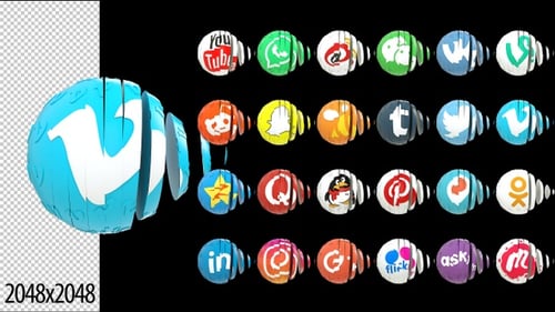 Animated 3D Social Media Icons Logo Pack
