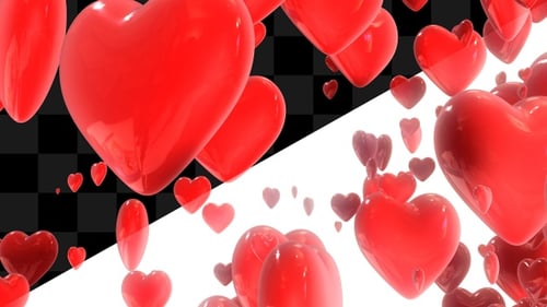 Floating Glossy Red Hearts Animation for Romantic Occasions
