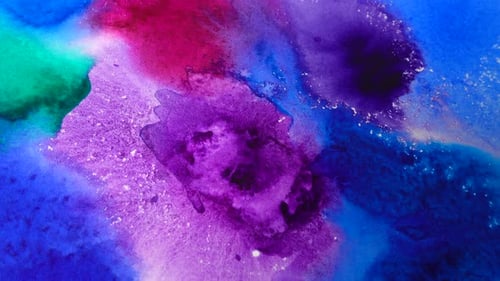 Vibrant Watercolor Paints Creating Abstract Background