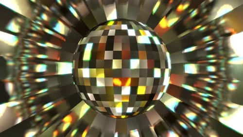 Dynamic Disco Ball Tunnel with Flashing Lights Loop