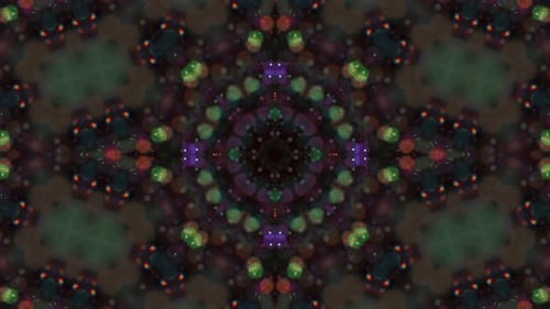 Abstract Glowing Particles Kaleidoscope Loop Background
