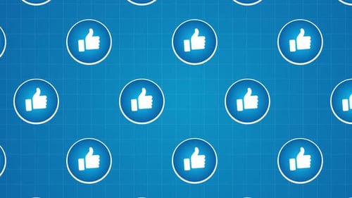 Animated Thumbs Up Like Icons Social Media Background Loop