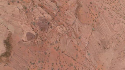Aerial view of red cliffs