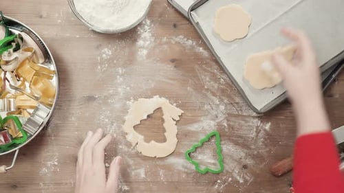 Step by step. Holiday season baking. Baking sugar cookies for Christmas.