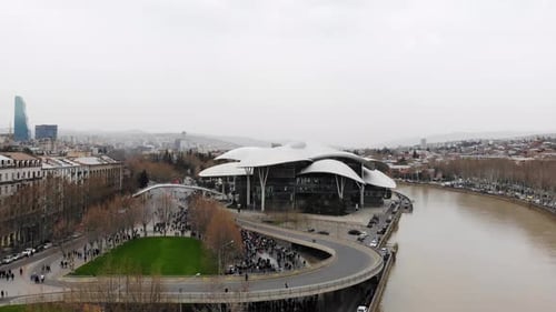 Aerial View of Modern Building and Cityscape