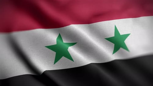 Waving Flag of Syria with Realistic Fabric Detail